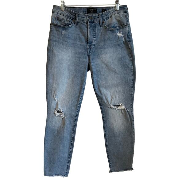 Lucky Brand Jeans Ankle Mid Rise Skinny Ava Distressed Raw Hem Size 10 / 30 - Picture 1 of 14